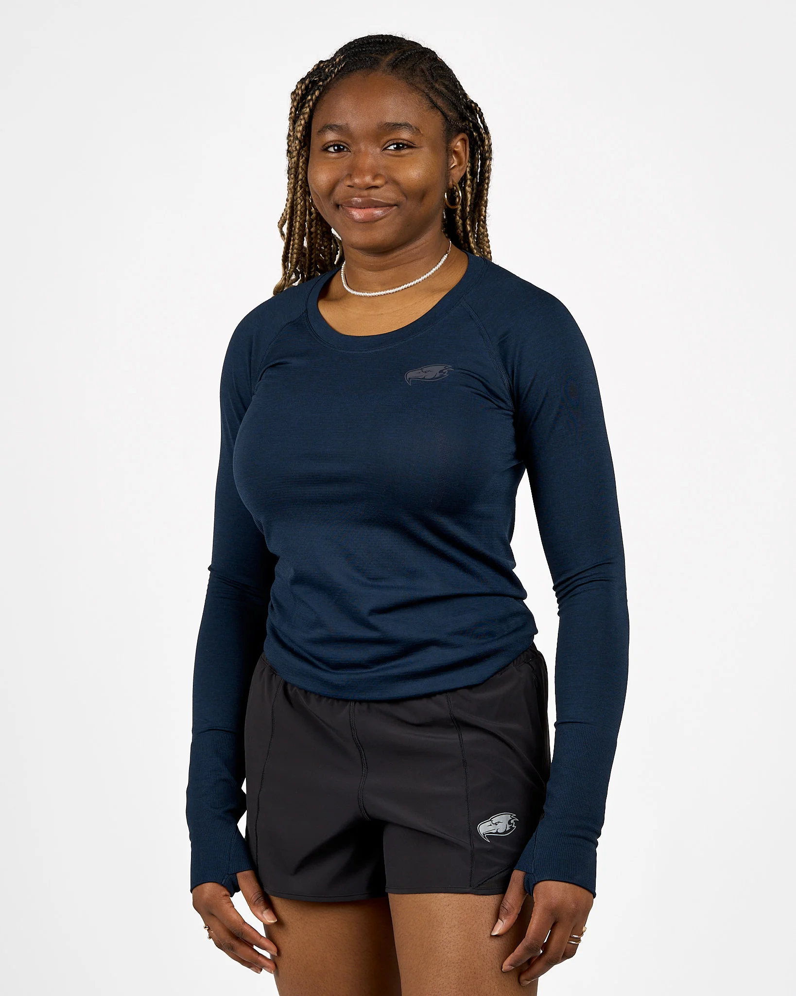 Womens Thunderbird Swiftly Tech Long Sleeve 2.0 - Navy - Image 2