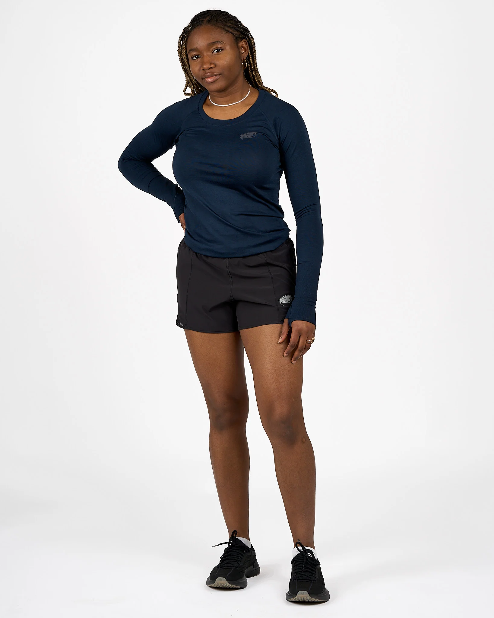 Womens Thunderbird Swiftly Tech Long Sleeve 2.0 - Navy - Image 4