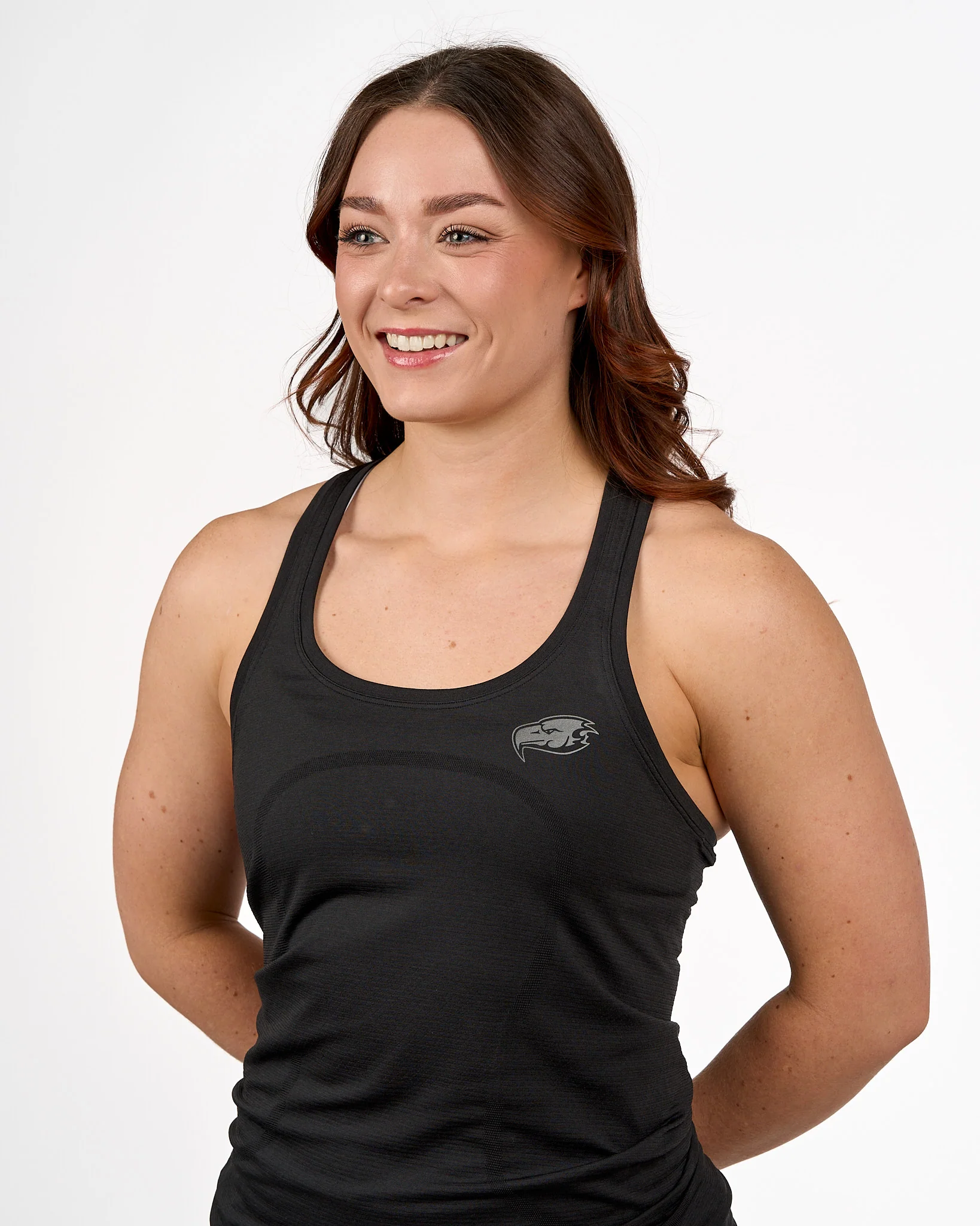 Womens UBC Thunderbird Swiftly Tech Racerback Tank - Black