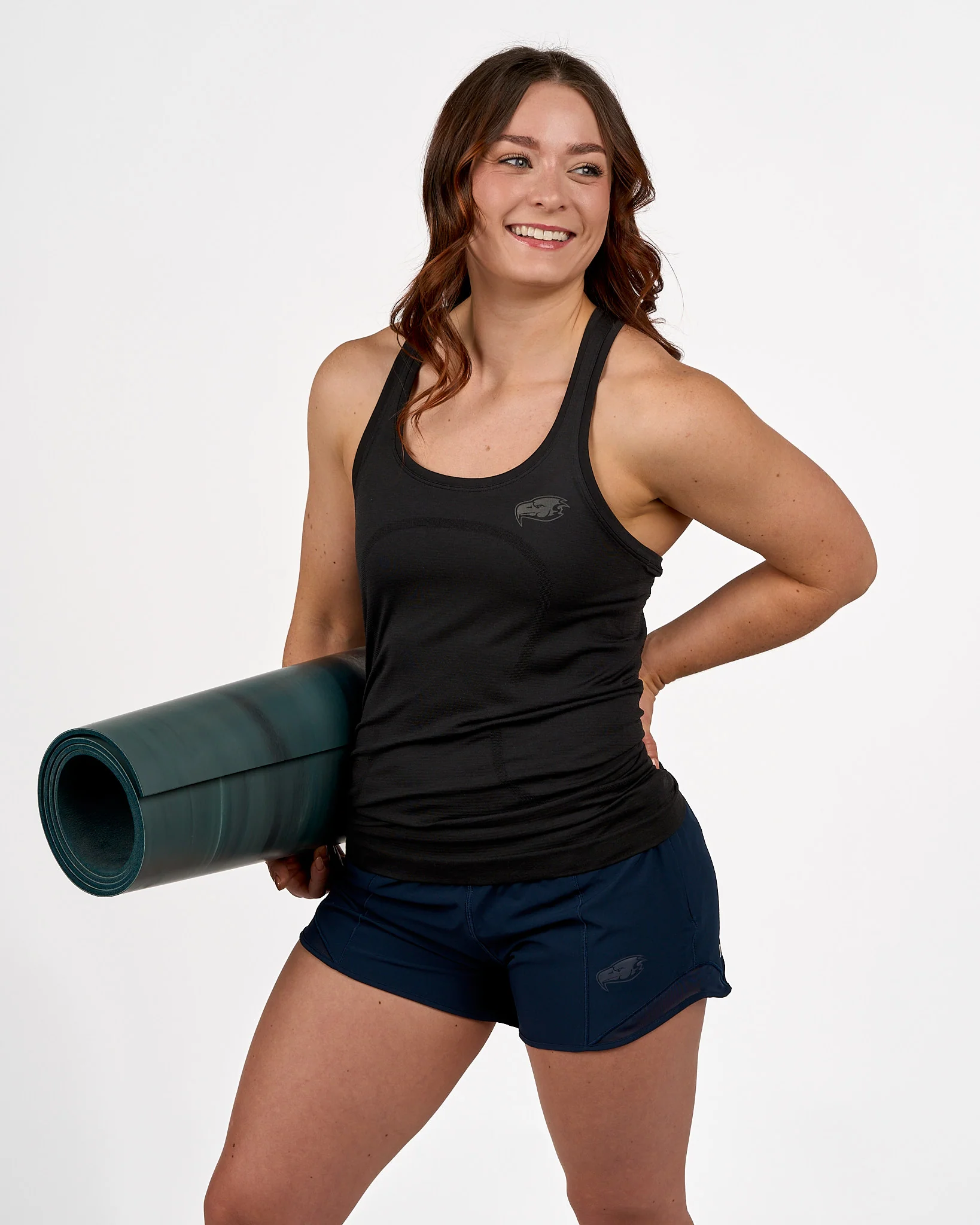 Womens UBC Thunderbird Swiftly Tech Racerback Tank - Black - Image 2