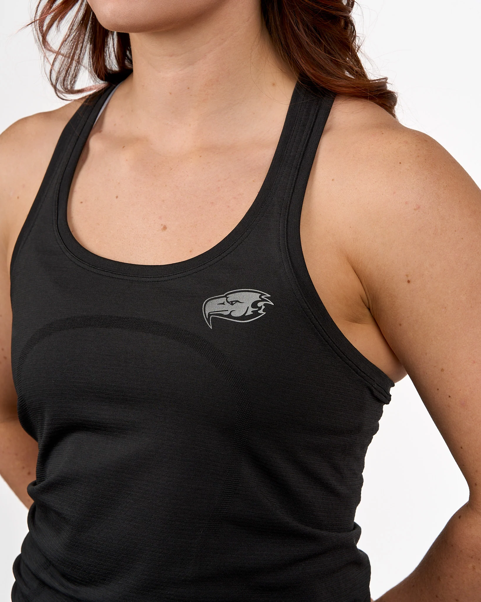 Womens UBC Thunderbird Swiftly Tech Racerback Tank - Black - Image 3