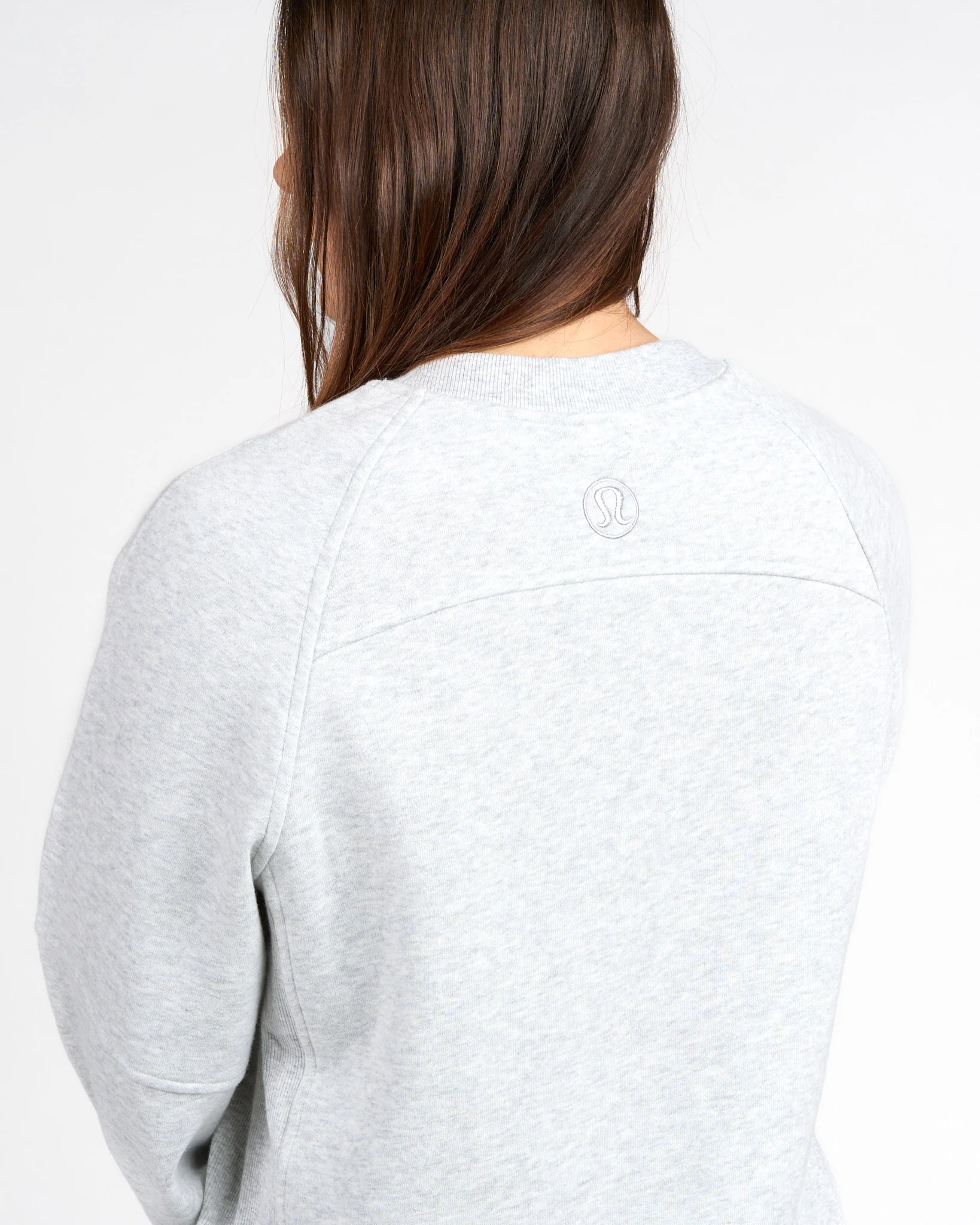 Womens UBC Scuba Oversized Crewneck - Heathered Light Grey - Image 4