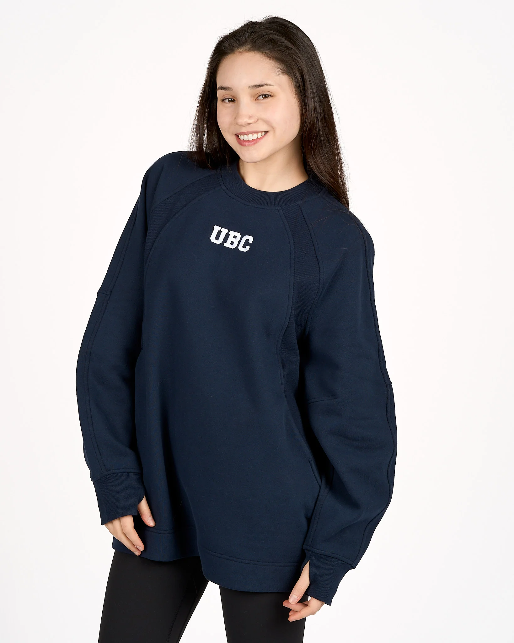 Womens UBC Scuba Oversized Crewneck - True Navy - Image 2