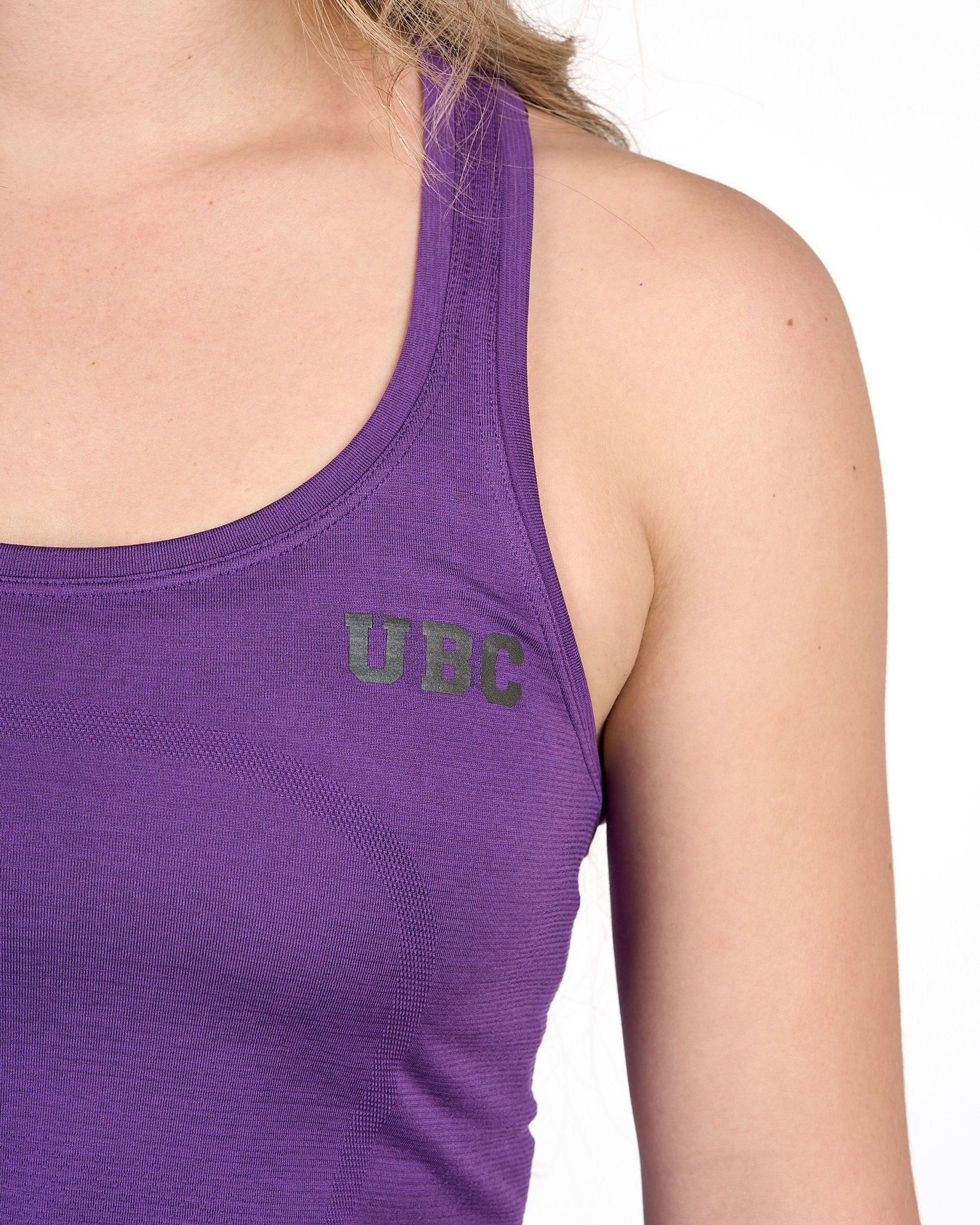 Womens UBC Swiftly Tech Racerback Tank 2.0 - Purple - Image 2