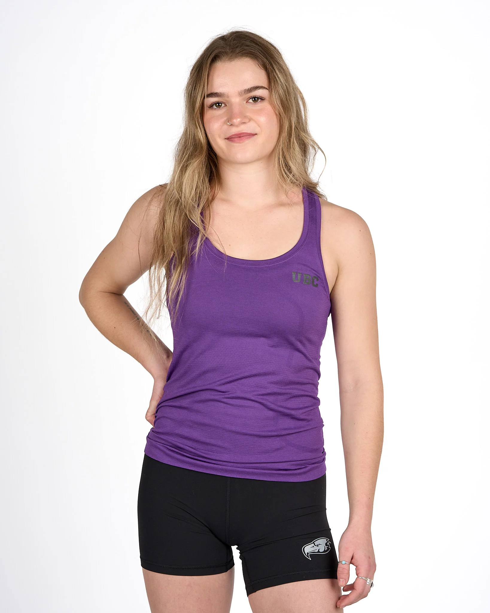 Womens UBC Swiftly Tech Racerback Tank 2.0 - Purple - Image 5
