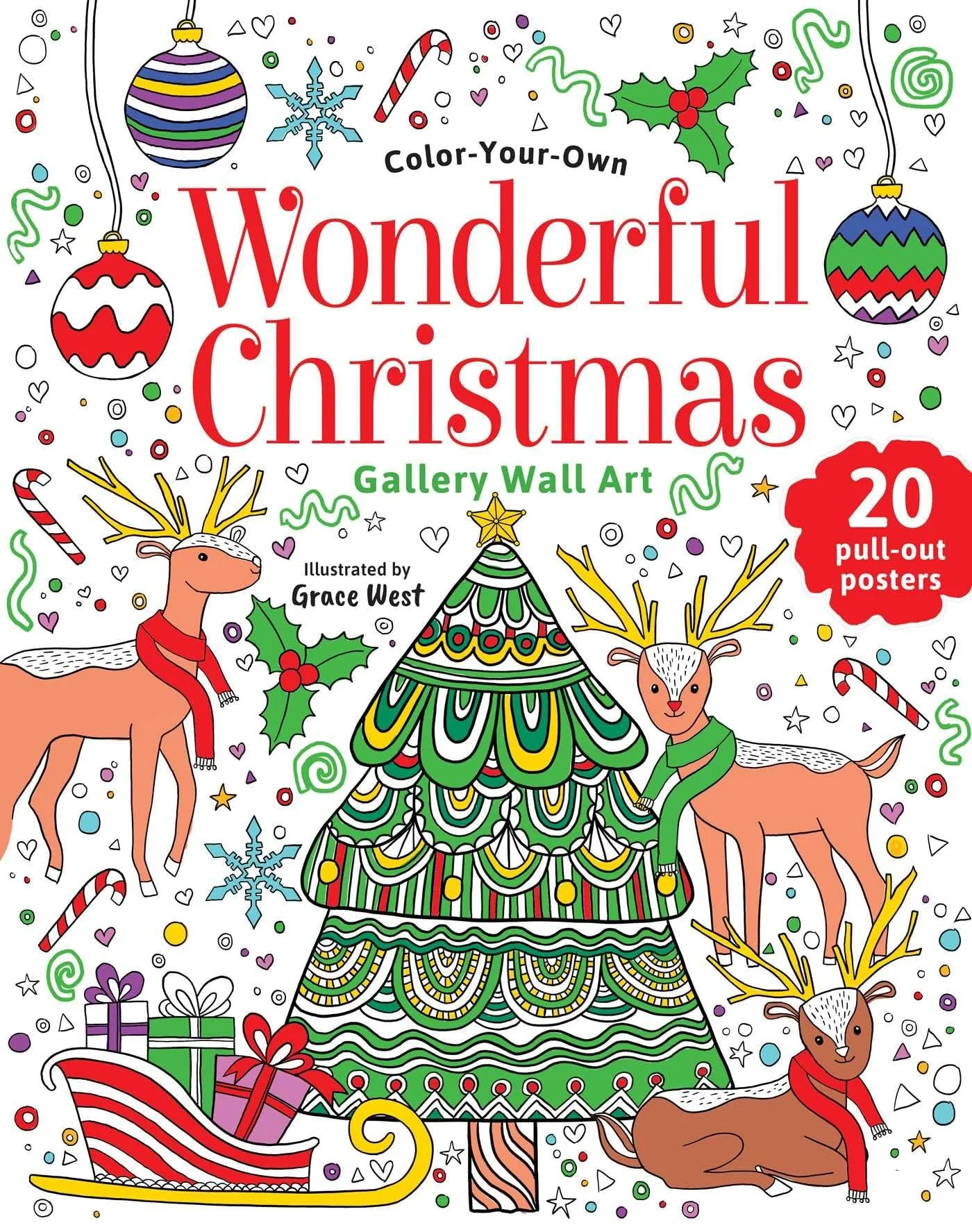 Wonderful Christmas: Coloring Book Color-Your-Own Gallery Wall Art